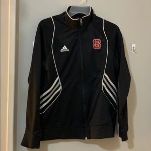 Adidas jacket with NC State logo.